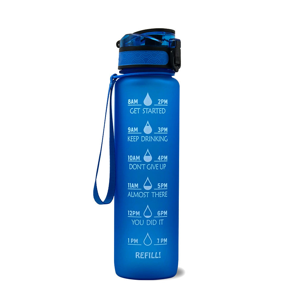 1L Tritan Water Bottle With Time Marker Bounce Cover Motivational