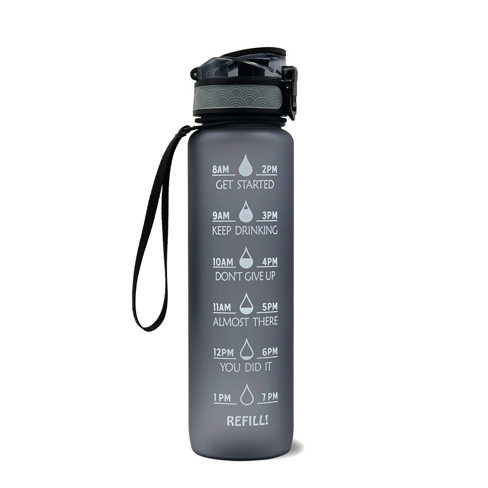 1L Tritan Water Bottle With Time Marker Bounce Cover Motivational