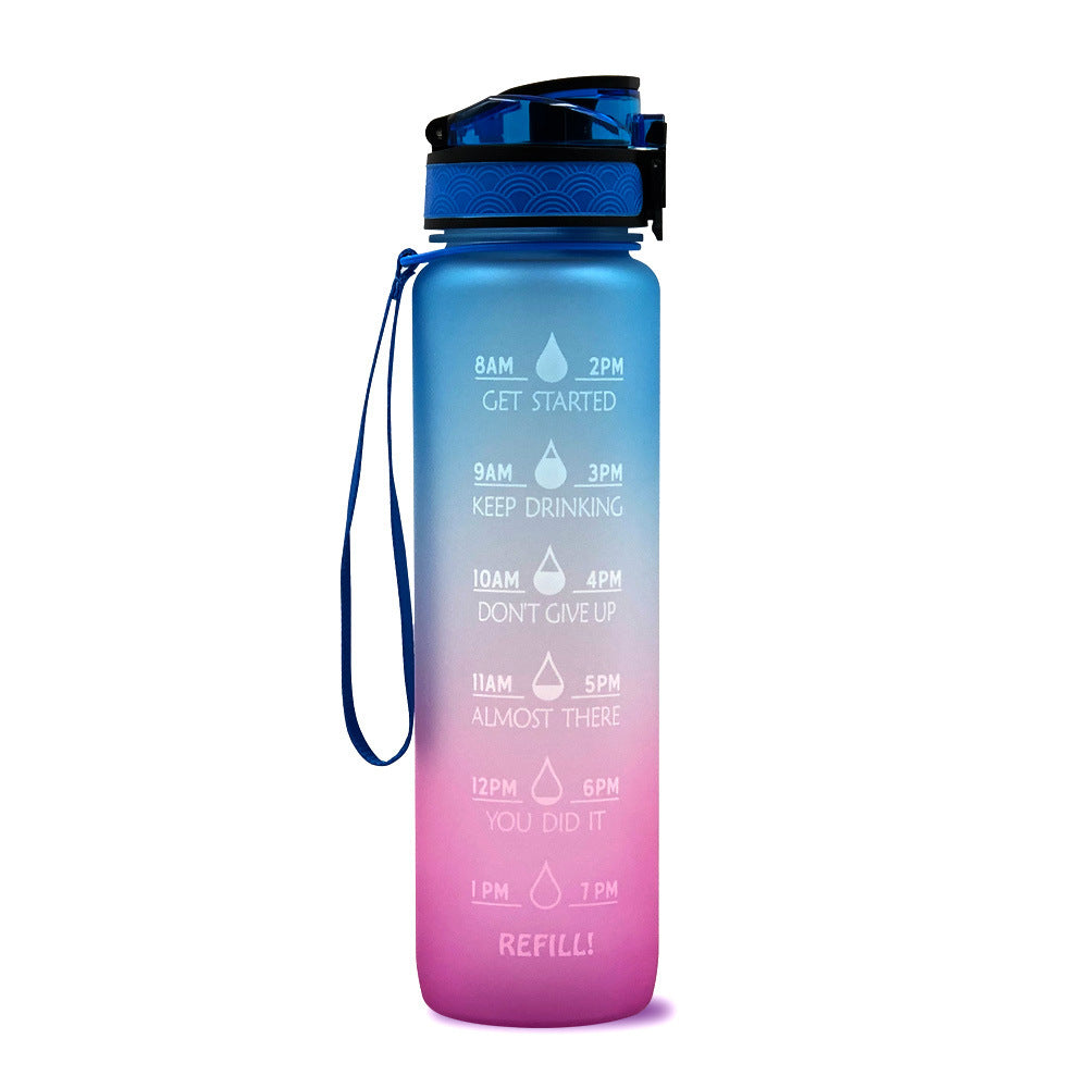 1L Tritan Water Bottle With Time Marker Bounce Cover Motivational