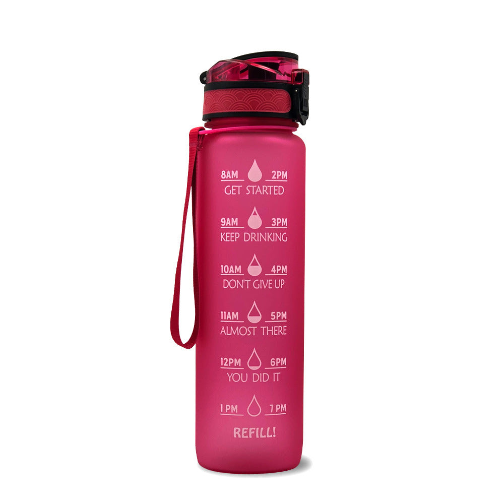 1L Tritan Water Bottle With Time Marker Bounce Cover Motivational