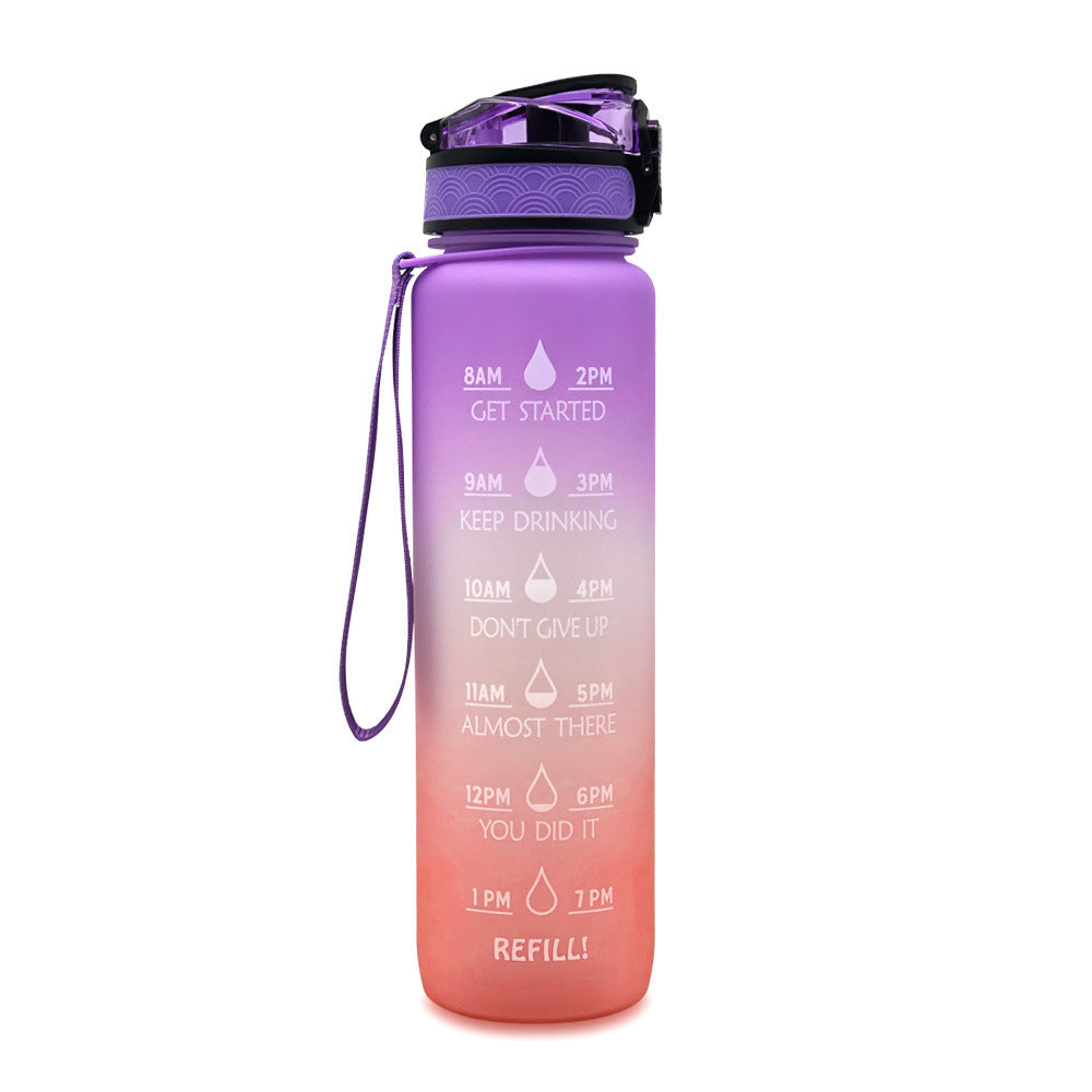 1L Tritan Water Bottle With Time Marker Bounce Cover Motivational