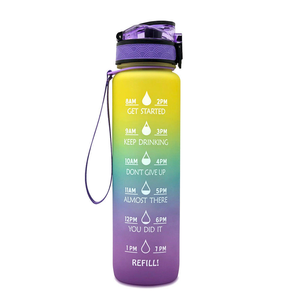 1L Tritan Water Bottle With Time Marker Bounce Cover Motivational