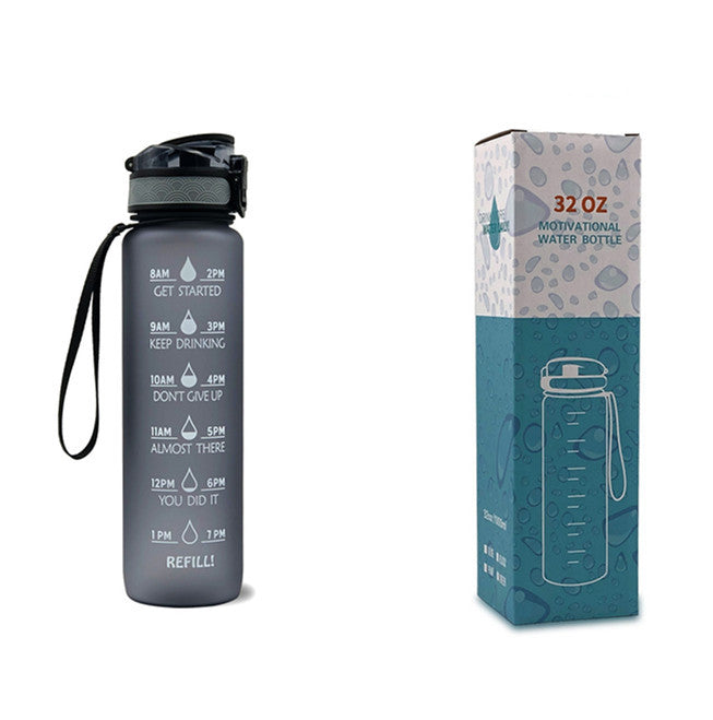1L Tritan Water Bottle With Time Marker Bounce Cover Motivational