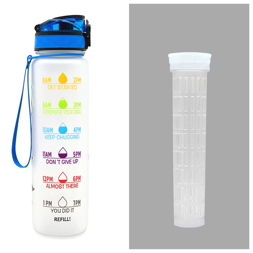 1L Tritan Water Bottle With Time Marker Bounce Cover Motivational