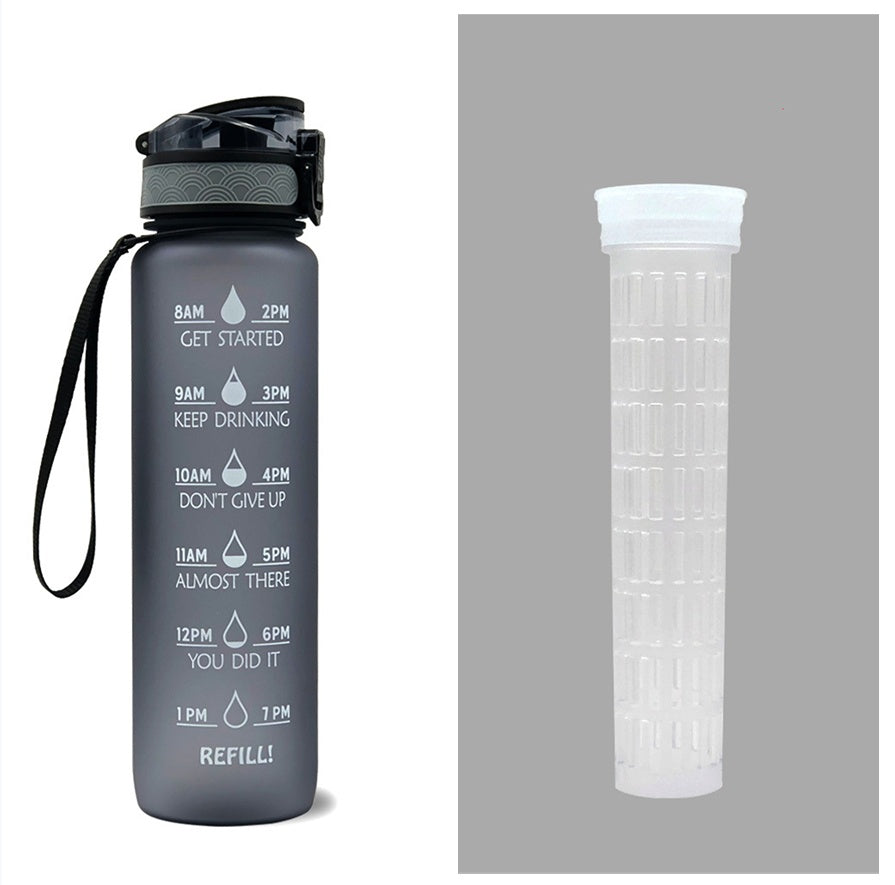 1L Tritan Water Bottle With Time Marker Bounce Cover Motivational