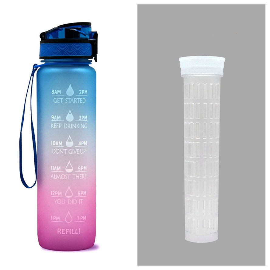 1L Tritan Water Bottle With Time Marker Bounce Cover Motivational
