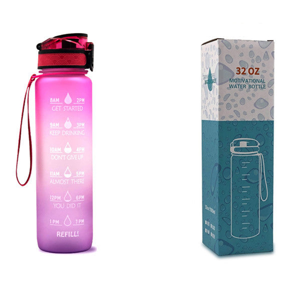 1L Tritan Water Bottle With Time Marker Bounce Cover Motivational
