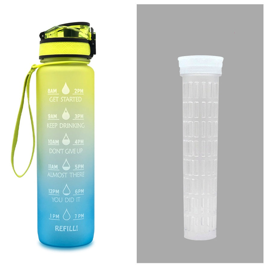 1L Tritan Water Bottle With Time Marker Bounce Cover Motivational