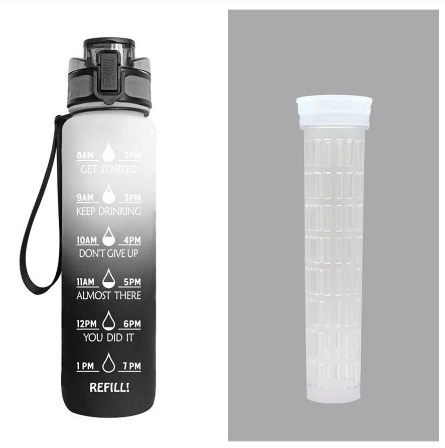 1L Tritan Water Bottle With Time Marker Bounce Cover Motivational
