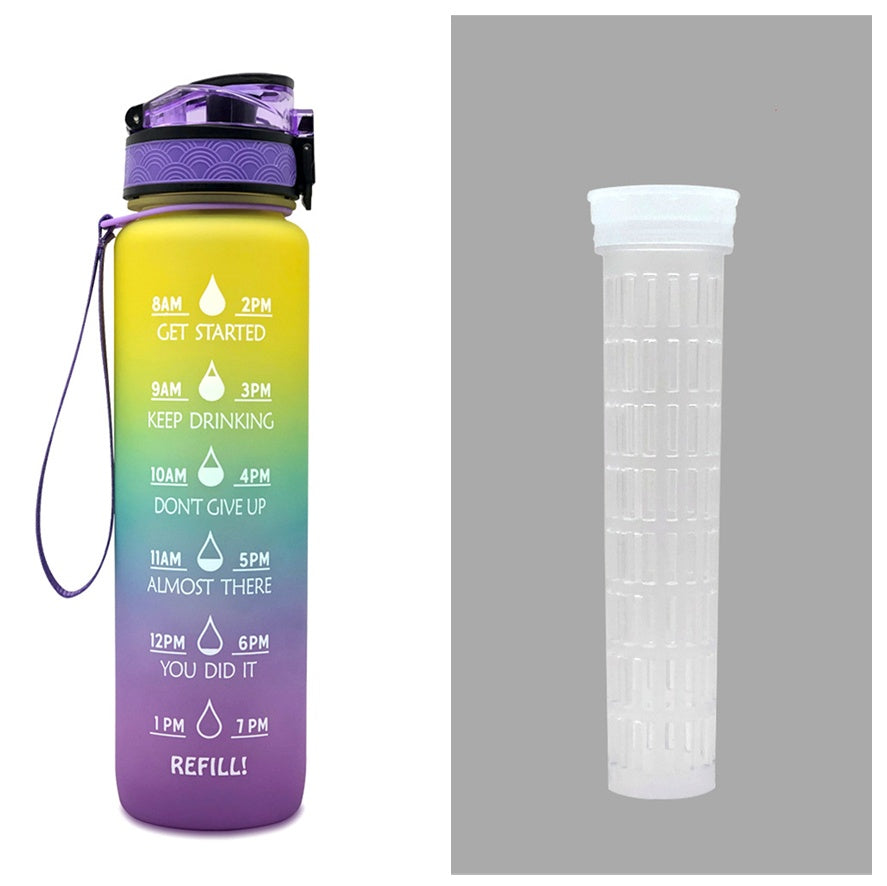 1L Tritan Water Bottle With Time Marker Bounce Cover Motivational