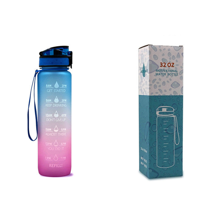1L Tritan Water Bottle With Time Marker Bounce Cover Motivational