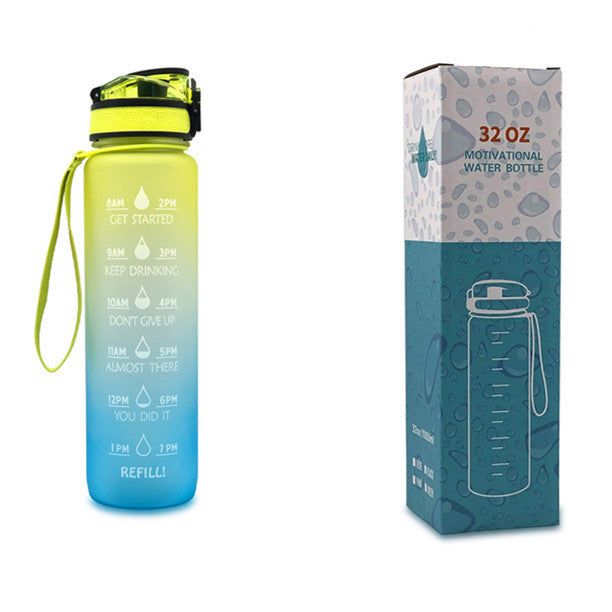 1L Tritan Water Bottle With Time Marker Bounce Cover Motivational