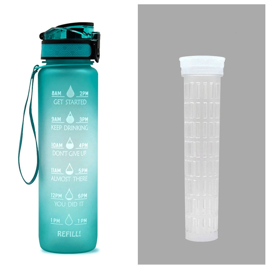 1L Tritan Water Bottle With Time Marker Bounce Cover Motivational