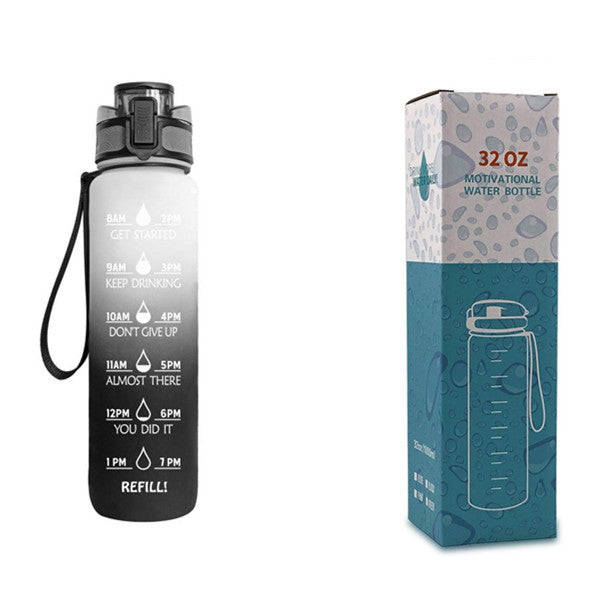 1L Tritan Water Bottle With Time Marker Bounce Cover Motivational