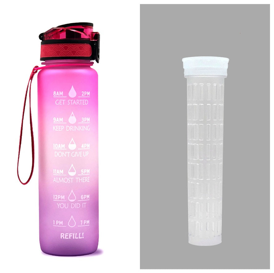 1L Tritan Water Bottle With Time Marker Bounce Cover Motivational