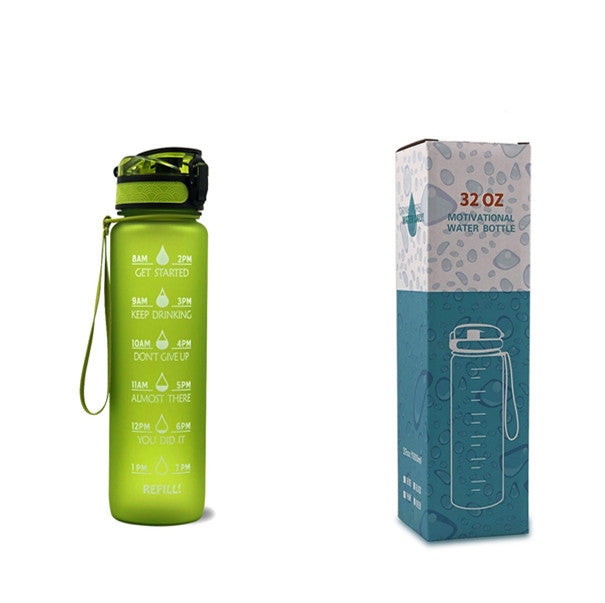 1L Tritan Water Bottle With Time Marker Bounce Cover Motivational
