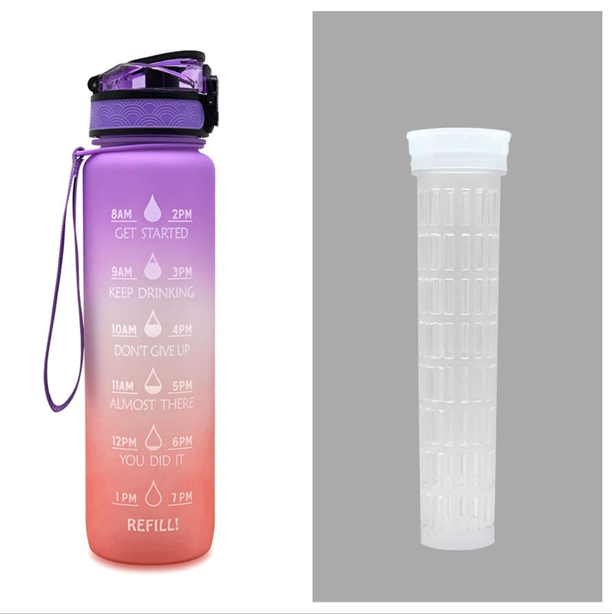1L Tritan Water Bottle With Time Marker Bounce Cover Motivational