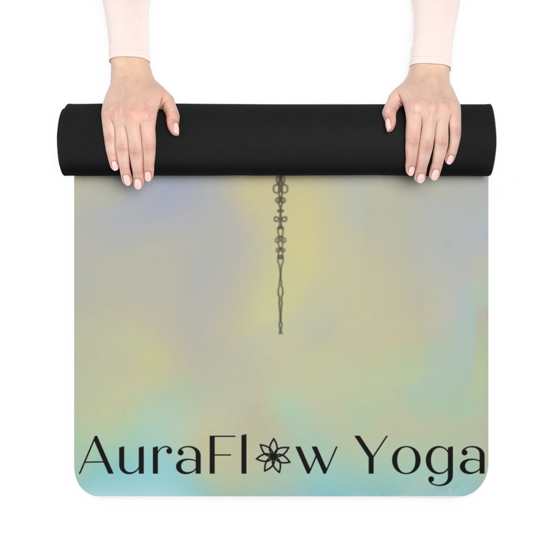 AuraFlow Yoga Mat, Eco-friendly, non-slip, microfiber & natural tree