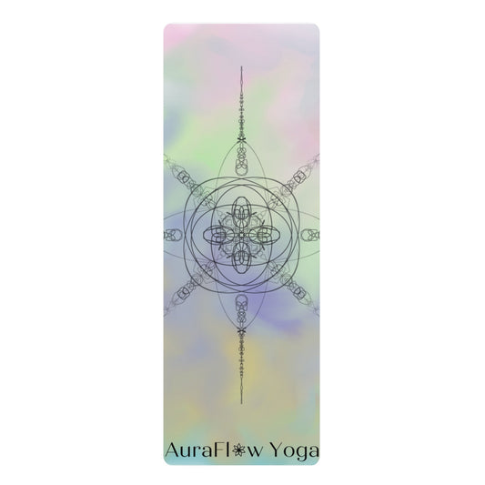 AuraFlow Yoga Mat, Eco-friendly, non-slip, microfiber & natural tree