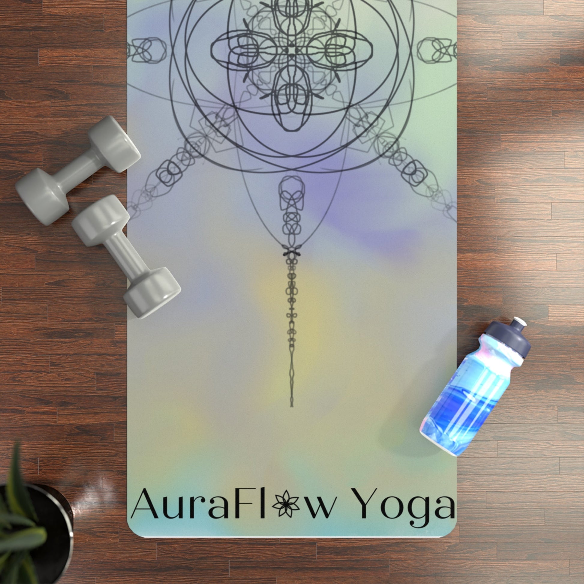 AuraFlow Yoga Mat, Eco-friendly, non-slip, microfiber & natural tree