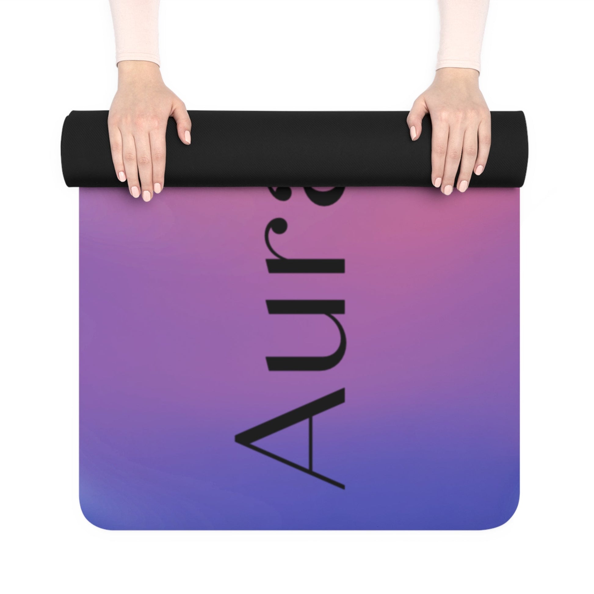 AuraFlow Yoga Mat, Eco-friendly, non-slip, microfiber & natural tree