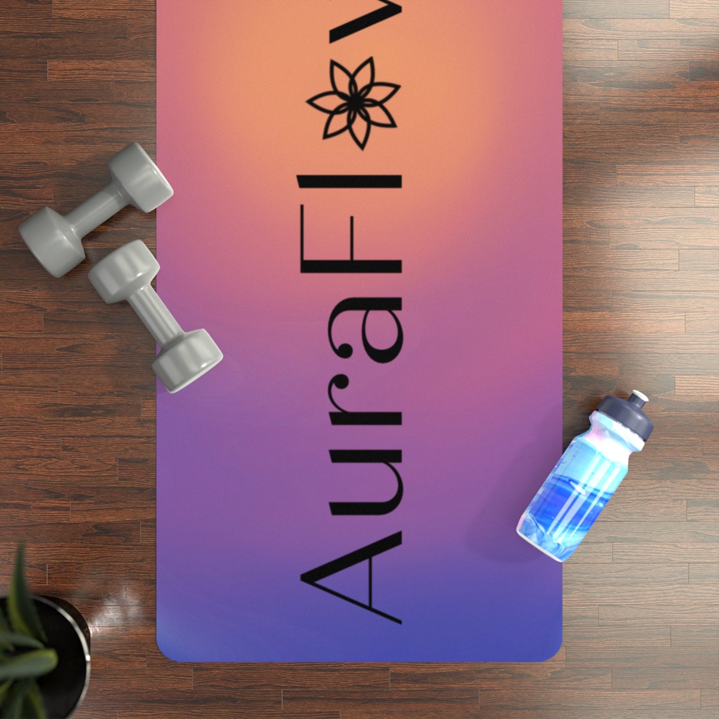 AuraFlow Yoga Mat, Eco-friendly, non-slip, microfiber & natural tree