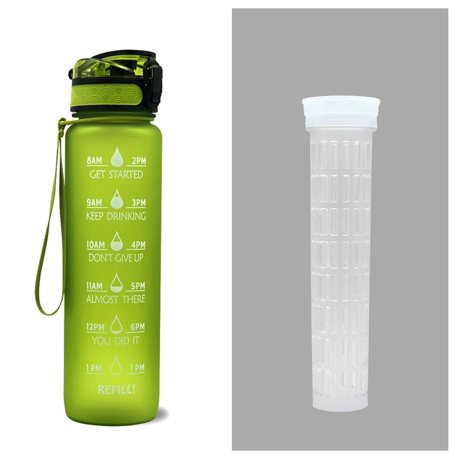 1L Tritan Water Bottle With Time Marker Bounce Cover Motivational